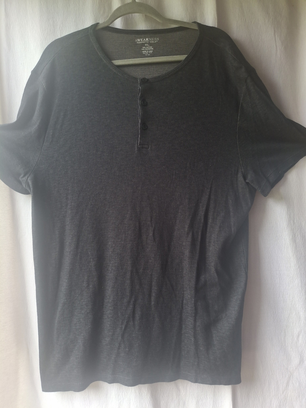 Kenneth Cole Men's Black Short-Sleeve Henley